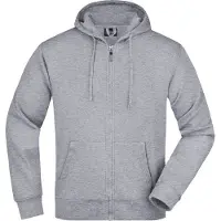 James & nicholson Kapuzen-Jacke aus formbeständiger Sweat-Qualität grey-heather, Gr. M