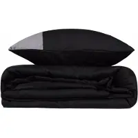 L'essentiel Maison , Plain - Black, Grey, Bettwäsche-Set, Schwarz, 100 % BAUMWOLLE RANFORCE, 240 x 220 cm