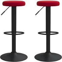vidaXL Barhocker 2 Stk. Weinrot Samt