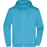 James & nicholson Klassische Sweatjacke mit Kapuze turquoise, Gr. 3XL