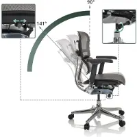 Hjh OFFICE Luxus Chefsessel ERGOHUMAN BASE GEN2 Ergonomischer Bürostuhl mit Armlehnen (höhenverstellbar) Netzstoff Drehstuhl für Büro, Zuhause