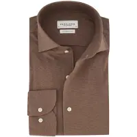 Profuomo Herren Hemden Shirt One Piece Japanese Knitted - Bruin - Größe 40