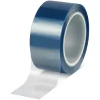 TESA 50650 PET Silikon-Abdeckband, hitzbeständig, 66 m x 50 mm, blau/transluzent