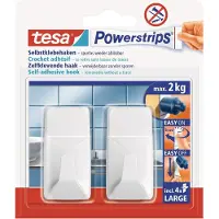 TESA 16x PS Hooks Large, rectangular white | 1 Stück