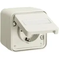 Hager WNC180B Steckdose SCHUKO AP mit Klappdeckel, W.1 IP55, polarweiß