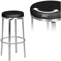 KADIMA DESIGN BARHOCKER – Edelstahl Schwarz, drehbar, gepolstert, 42x76x42 cm, WL1.947