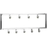KADIMA DESIGN Wandgarderobe Metall Silber 50x20x4 cm Design Flurgarderobe Stahl, Hakenleiste Wandpaneel, Garderobe Wand, Garderobenleiste