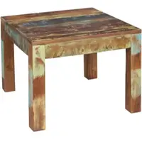 KADIMA DESIGN Couchtisch KALKUTTA 60 x 47 x 60 cm, Massivholz Beistelltisch Shabby-Chic, Wohnzimmer Tisch aus Bootsholz, Sofatisch quadratisch