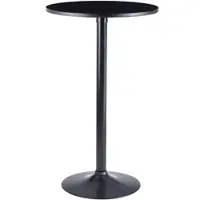 KADIMA DESIGN Design Bartisch Schwarz Stehtisch Ø 60 cm Metall / Holz, Partytisch Bistrotisch 100 cm Hoch, Messetisch