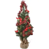 Kaemingk Mini Weihnachtsbaum Tisch mini D-H-Z Baum h60 cm-20L grün/rot - Everlands