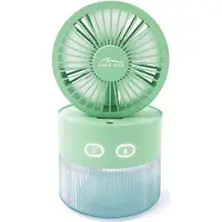 Media-Tech Tischventilator mit Luftbefeuchtung. Fassungsvermögen 350ml. Nebel von 40ml/h. USB-C-Stromversorgung.