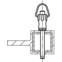 Kipp Kugelsperrbolzen Form B mit Griffmulde und Ring Ø16 L30 L1 13,1 L5 43