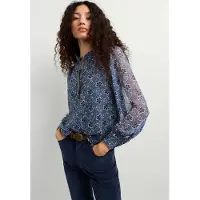 Pepe Jeans für Damen. PL3051557 Bluse Gania blau (L), Lässig, Polyester, Langarm