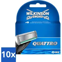 Wilkinson 10 x Quattro Ersatzklingen mit Präzisionstrimmer - Vorteilspackung - 10 Stücke