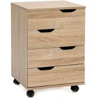 KADIMA DESIGN Rollcontainer Sonoma 40x60x40cm Schubladenschrank Büro Container, Schreibtischcontainer mit Schubladen, Bürocontainer mit Rollen,