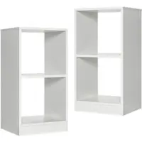 Helloshop26 - 2er-Set Bücherregalböden 38 x 33 x 72,5 cm verstärkte Stabilität modernes Design weißes Holz 20_0011839
