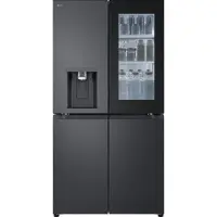 LG GMG961NPKE InstaView Multi-Door Side-by-Side (637 l, E, 1792 mm hoch, Essence Black Steel)