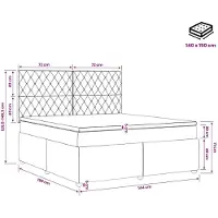 vidaXL Boxspringbett mit Matratze Hellgrau 140 x 190 cm Samt