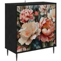 vidaXL Sideboard BORNE Schwarz Eichen-Optik 69 x 33 x 76 cm