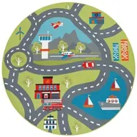 TT Home Kinderzimmerteppich Teppich Junge Mädchen Kinderteppich Baby Rutschfest Strasse