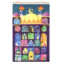 Dripio Moschee-Ramadan-Kalender aus Stoff, 110x70 cm, DIY, wiederverwendbar