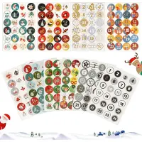 Dripio Adventskalender-Aufkleber, 10 Bögen, Zahlen 1-24, rund, DIY-Dekoration