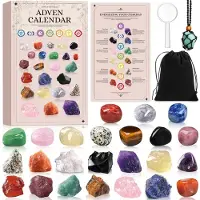 Dripio Adventskalender mit 24 Edelsteinen, Kristallen, Countdown