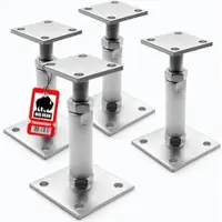 BigDean 4 Stück Pfostenträger höhenverstellbar Höhe 150 – 190mm – verzinkt & zum Aufschrauben