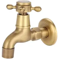 Yosoo Health Gear Wasserhahn Wandmontage Messing Vintage G1/2 Kurz
