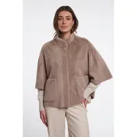 Rino & Pelle Strickcape Fellimitat-Jacke mit Halbarm und Stehkragen / Poncho-Stil