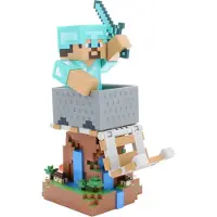 Exquisite Gaming Minecraft Steve In Diamond Armour Cable Guys Controller Halterung Und Handy Ständer 22 Cm