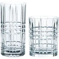 Nachtmann Gläser-Set "Highland Square", transparent, H:15,1cm, Kristallglas, Trinkgefäße, Gläser-Set, Made in Germany, 12-teilig