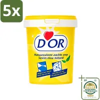 DOR 5 x D'Or Naturreine Schmierseife - Festes Reinigungsmittel - 1 kg - Vorratspackung - 5 Stücke