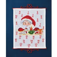 OEM Kreuzstich-Set Adventskalender Weihnachtsmann und Mäuse 38x46 cm