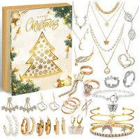 Dripio Schmuck-Adventskalender für Frauen, 24 Tage, grün, rechteckig