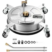 Vevor Hochdruckreiniger-Oberflächenreiniger 330mm Bodenreiniger mit Rädern, Flächenreiniger für Einfahrt Gehweg Bordstein, Edelstahl, Max. 276 bar, mit 1/4 Zoll Schnellanschluss & Verlängerungsstäben