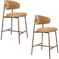 Housecraft living Claes Barhocker Rückenlehne 65 cm Meliert Ockergelb - 2 er Set