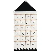 Dripio Stoff-Adventskalender zum Befüllen, Hausform, 4 Fächer, 110x50 cm
