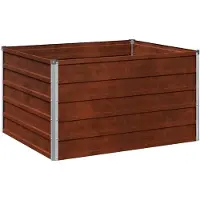 Syfax Hochbeet im Garten Rostig 100 x 80 x 55 cm Pappe