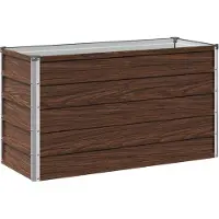 Syfax Hochbeet im Garten Schwarz 100 x 40 x 55 cm kaltgewalzter Stahl