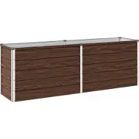 Syfax Hochbeet im Garten Schwarz 160 x 40 x 55 cm kaltgewalzter Stahl