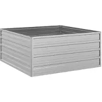 vidaXL Hochbeet Stecksystem aus verzinktem Stahl Pflanzbeet Gemüsebeet Blumenbeet für Garten Balkon Terrasse Außenbereich rechteckig 100x100x45 cm