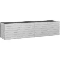 vidaXL Hochbeet Stecksystem aus verzinktem Stahl Pflanzbeet Gemüsebeet Blumenbeet für Garten Balkon Terrasse Außenbereich rechteckig 320x80x77 cm