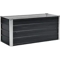 vidaXL Hochbeet Pflanzkübel Gartenbeet Pflanzkasten aus verzinktem Stahl mit Stützbügeln und Sicherheitskanten für Garten Terrasse und Balkon 100 x 40 x 45 cm