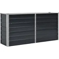 vidaXL Hochbeet Pflanzkübel Gartenbeet Pflanzkasten aus verzinktem Stahl mit Stützbügeln und Sicherheitskanten für Garten Terrasse und Balkon 160 x 40 x 77 cm