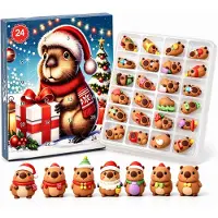 Axvcuxio Capybara Adventskalender,Kinder Weihnachtskalender mit 24 Tage,Countdown Kalender mit Sammelfiguren Weihnachtsdeko für Jungen Mädchen Familie