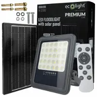 Eco-Light Solarbetriebene LED-Scheinwerfer, 100W, mit Montagezubehör, Ecolight, neutralweiß