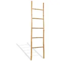 Helloshop26 - Bambus Handtuchhalter Leiter 5 Stufen Badezimmer 150 cm 02_0000680