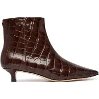 Ralph Lauren für Damen. 802P18303001 Gepunzte Stiefeletten Francesca in Braun (39), Leder, 3 bis 5 cm, Reißverschluss, Lässig