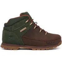 Timberland Schnürboots "EURO SPRINT - MID LACE BOOT", Jungen, Gr. 37, Synthetik, schwarz braun nubuck w dkgrn, Leder, Schuhe Schnürboots, Winterstiefel, Schnürstiefel, Winterschuhe